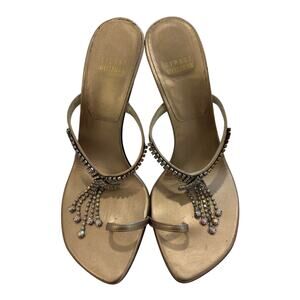 Stuart Weitzman Floating Crystal Minimal Slide On Heel 8.5